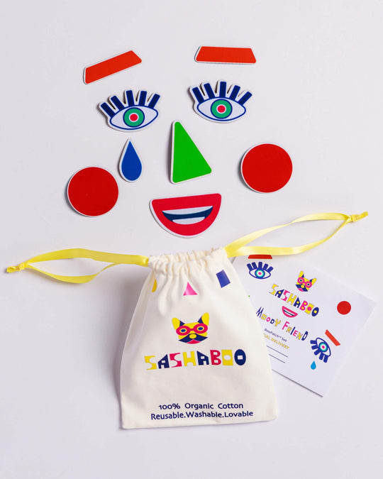Moody Friends BooPatch™ reusable patch set for TeeBoo™ interactive kids T-shirts by SASHABOO.