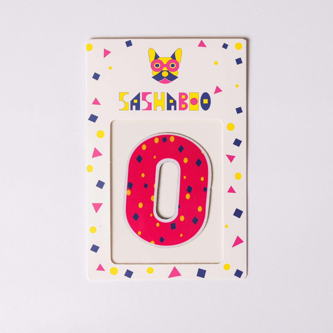 Number 0 reusable patch for kids learning counting maths skills and birthday milestone shirts