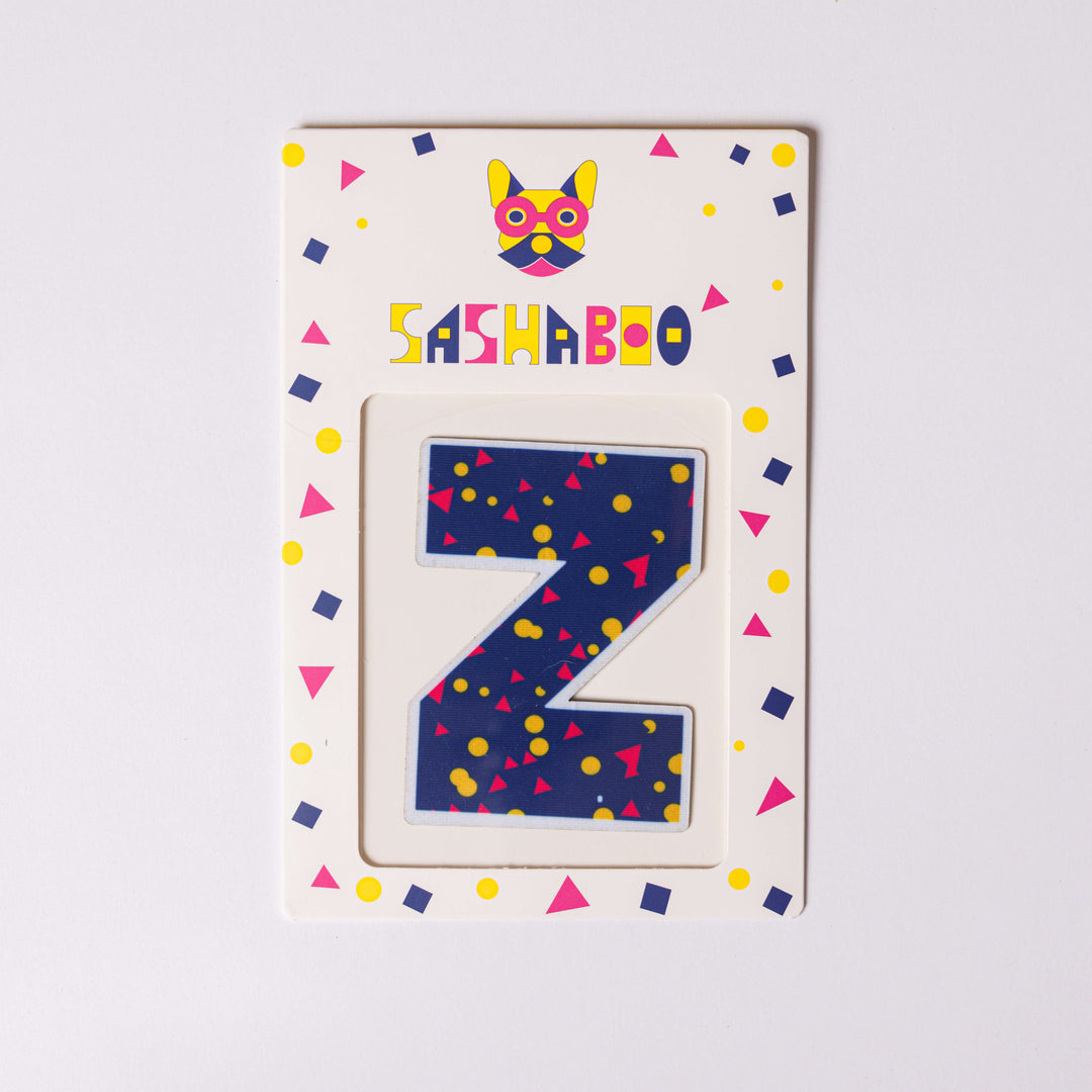 Letter Z reusable alphabet patch for kids learning letters spelling names and creative educational play