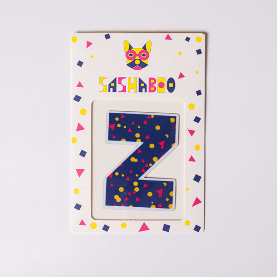 Letter Z reusable alphabet patch for kids learning letters spelling names and creative educational play