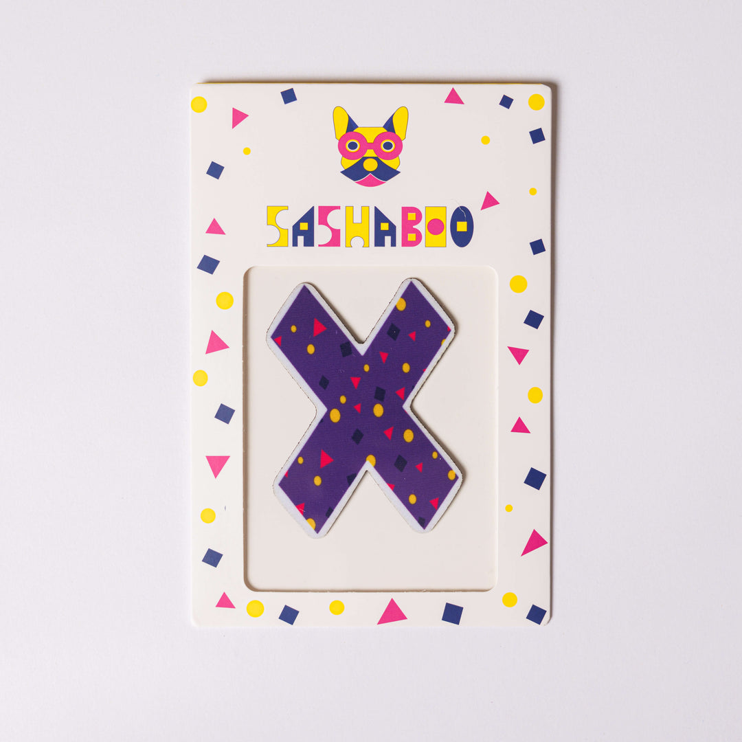 Letter X reusable alphabet patch for kids learning letters spelling names and creative educational play