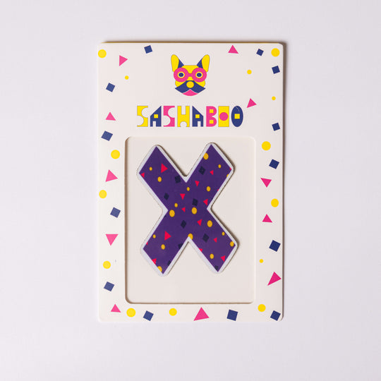 Letter X reusable alphabet patch for kids learning letters spelling names and creative educational play