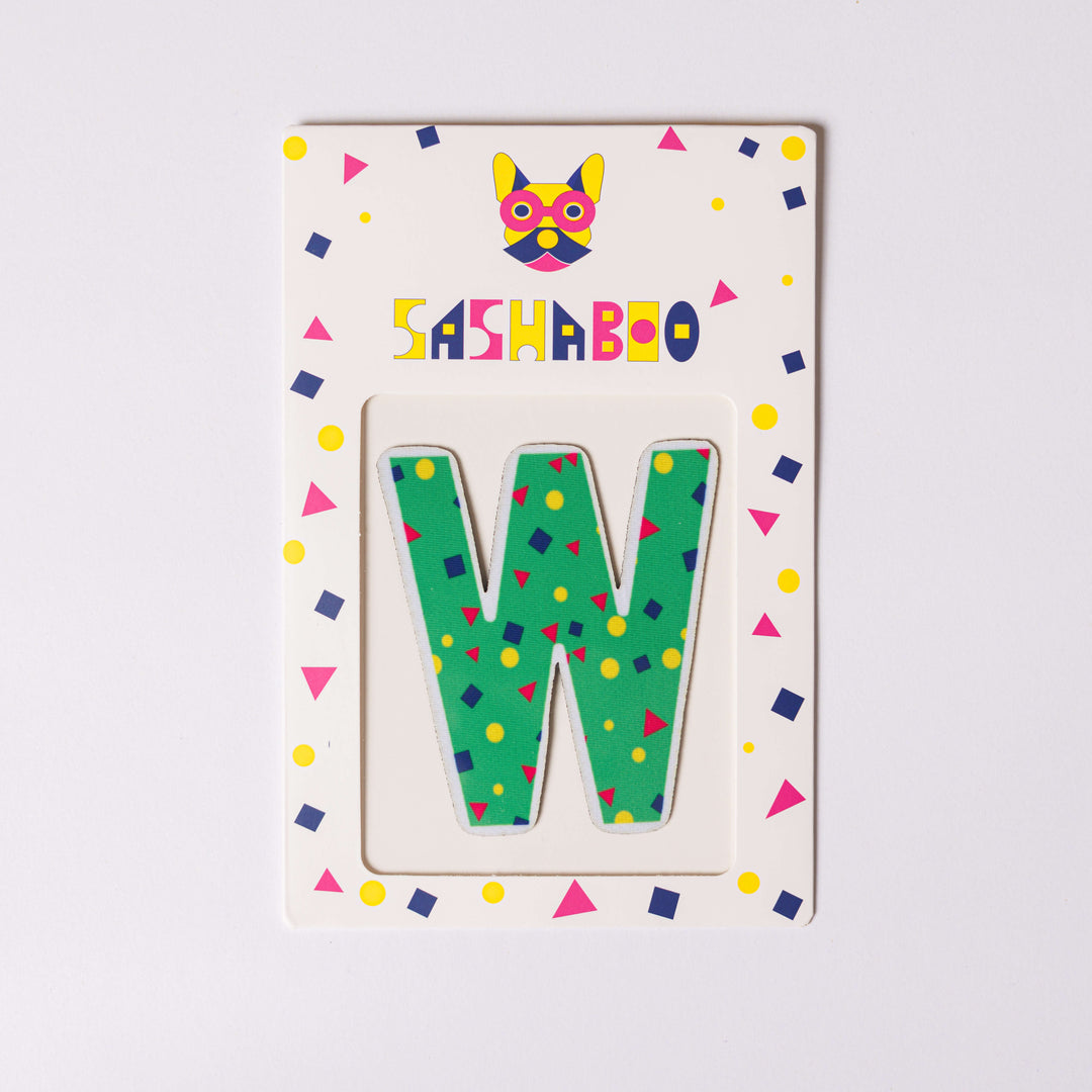 Letter W reusable alphabet patch for kids learning letters spelling names and creative educational play