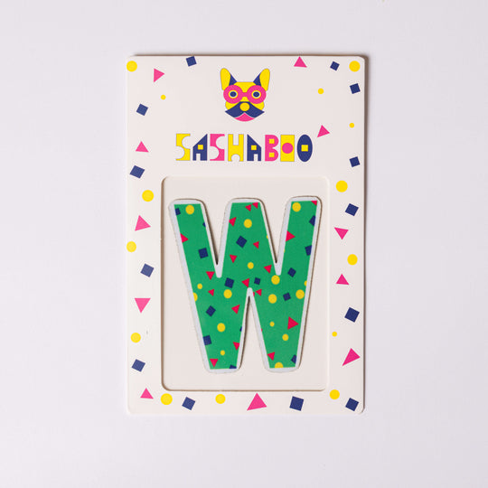 Letter W reusable alphabet patch for kids learning letters spelling names and creative educational play