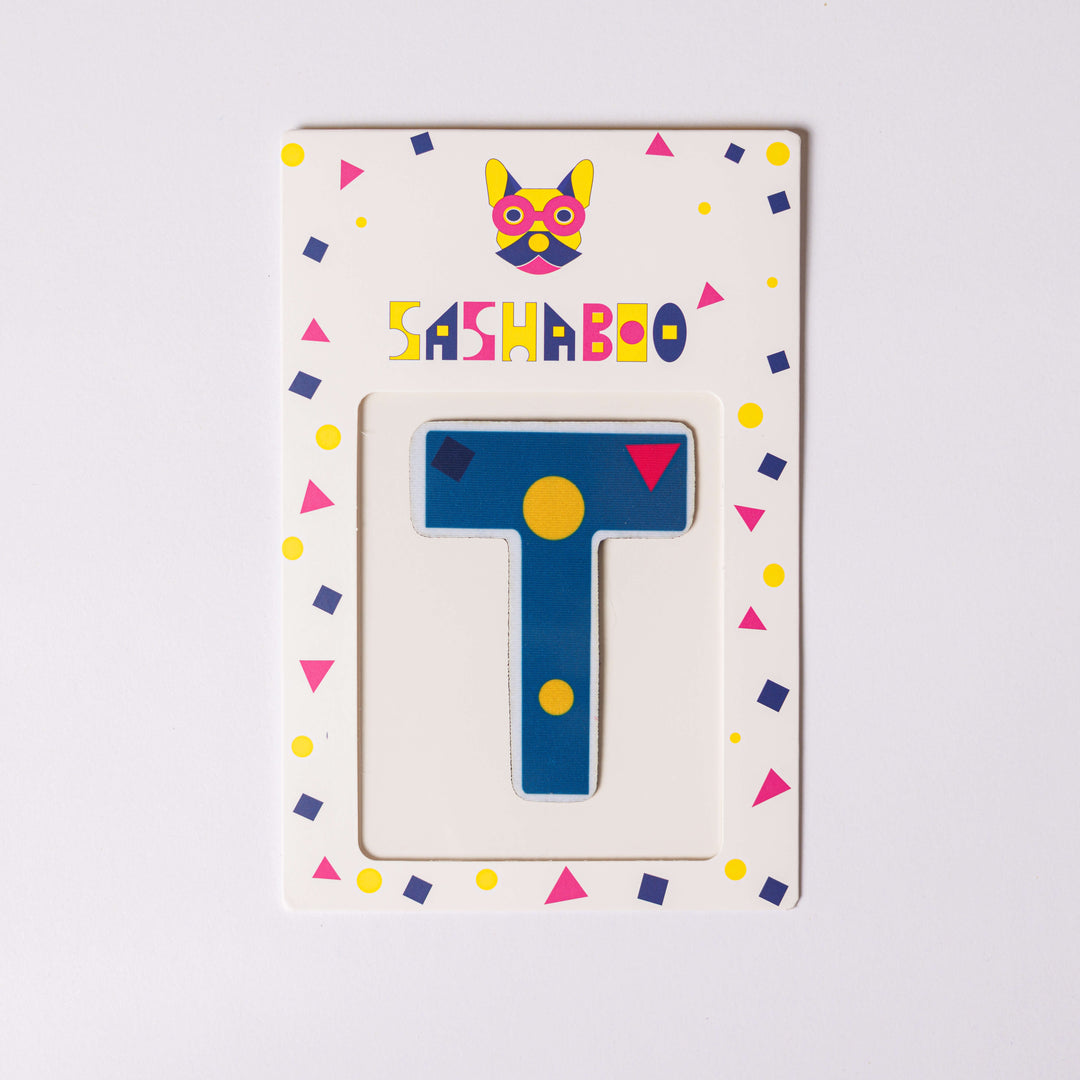 Letter T reusable alphabet patch for kids learning letters spelling names and creative educational play