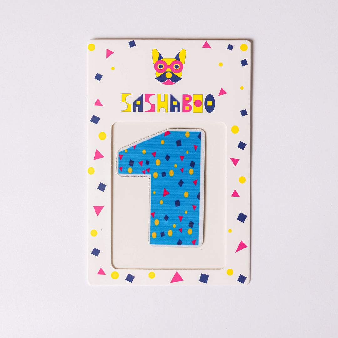 Number 1  reusable patch for kids learning counting maths skills and birthday milestone shirts