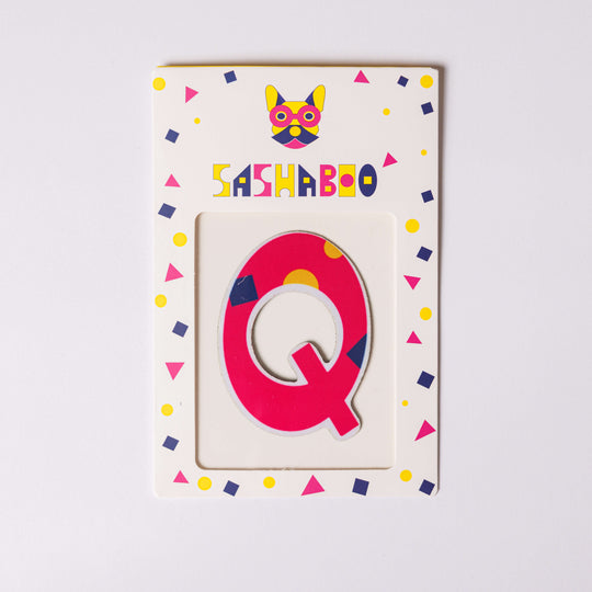 Letter Q reusable alphabet patch for kids learning letters spelling names and creative educational play