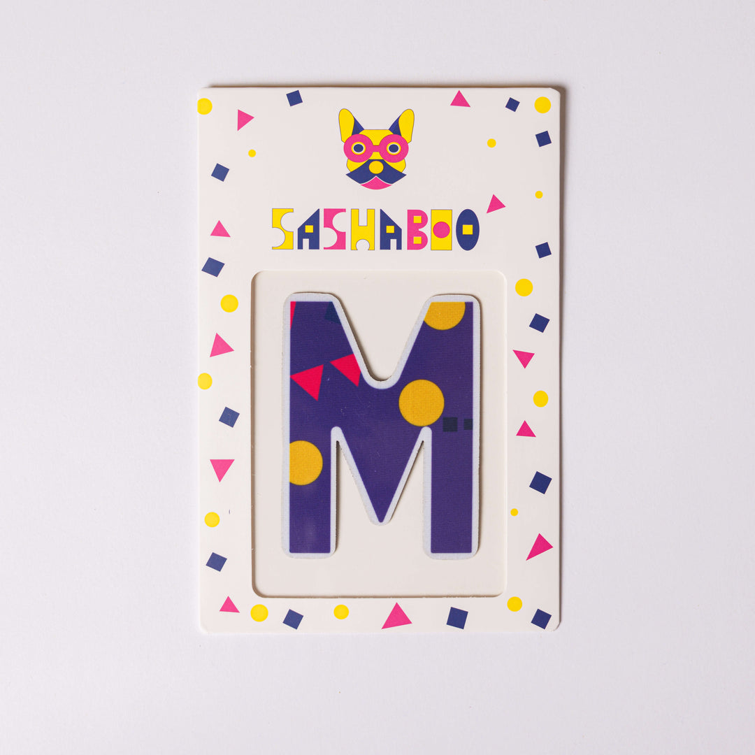 Letter M reusable alphabet patch for kids learning letters spelling names and creative educational play
