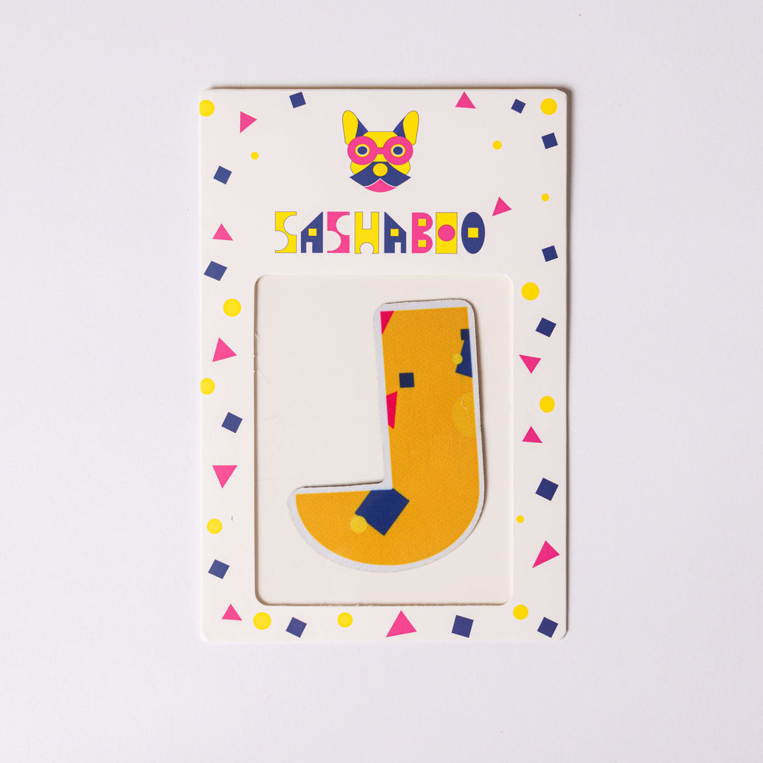 Letter J reusable alphabet patch for kids learning letters spelling names and creative educational play