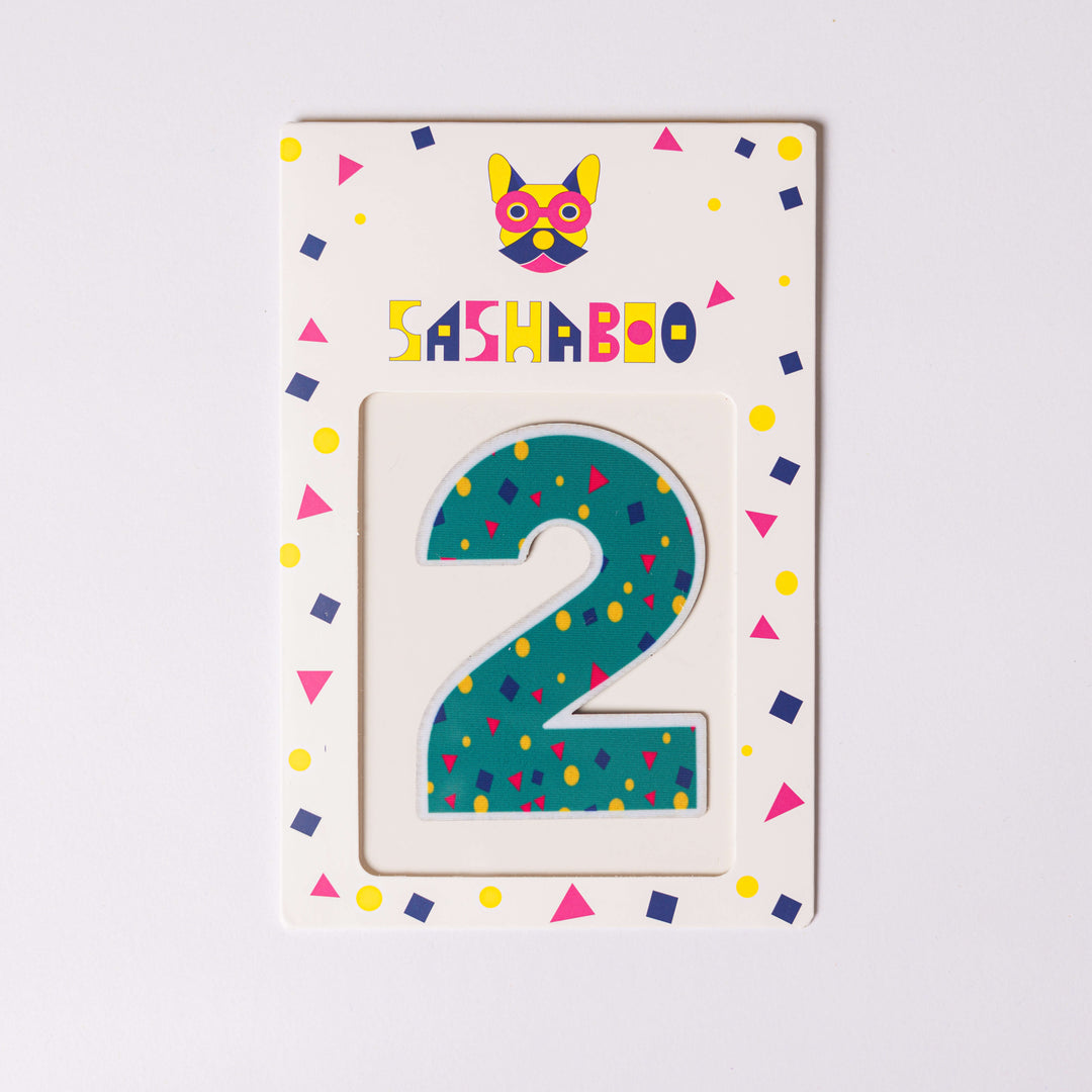 Number 2  reusable patch for kids learning counting maths skills and birthday milestone shirts