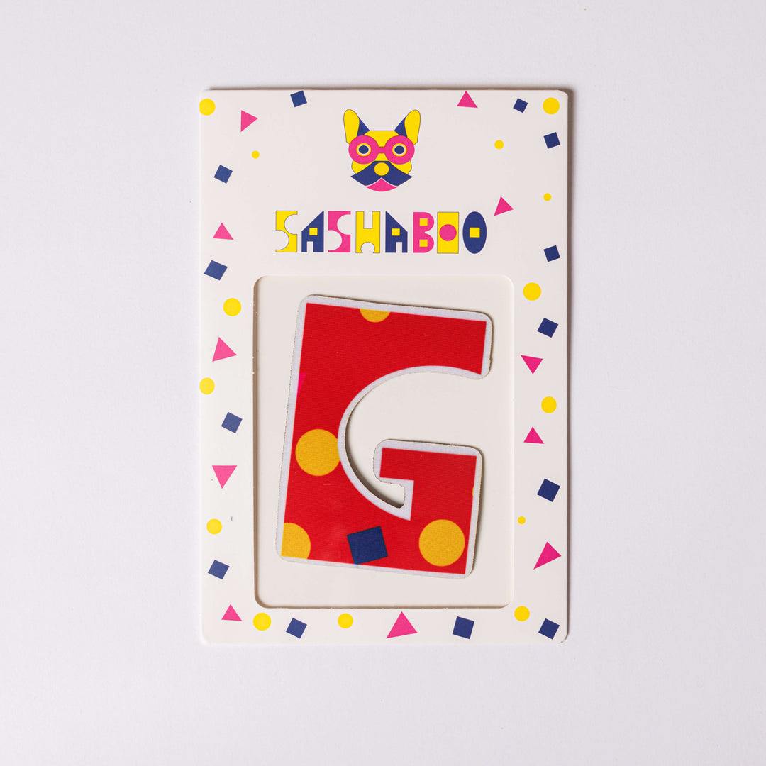 Letter G reusable alphabet patch for kids learning letters spelling names and creative educational play