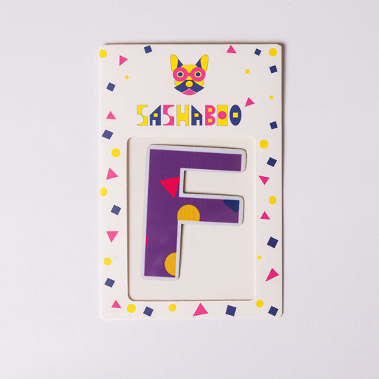 Letter F reusable alphabet patch for kids learning letters spelling names and creative educational play