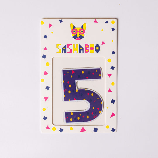 Number 5 reusable patch for kids learning counting maths skills and birthday milestone shirts