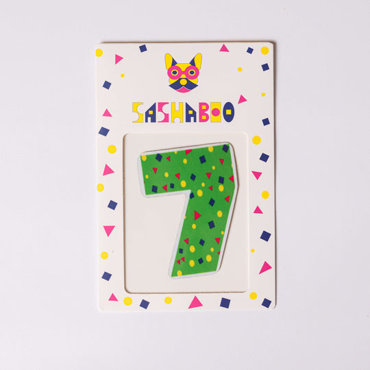 Number 7  reusable patch for kids learning counting maths skills and birthday milestone shirts