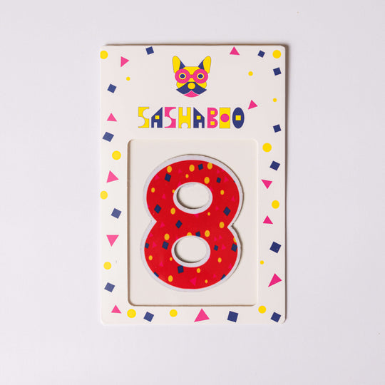 Number 8  reusable patch for kids learning counting maths skills and birthday milestone shirts
