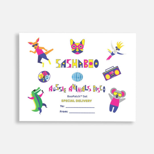 Aussie Animals Disco™ BooPatch™ Set – Kangaroo & Koala Patches