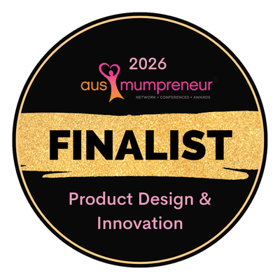 SASHABOO finalist in Product Design and Innovation at the 2026 AusMumpreneur Awards Australia.